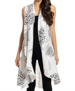 NEW ADORE abstract animal print vest in black/ white